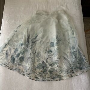 Rachel Zoe Leafy Print Flare Skirt